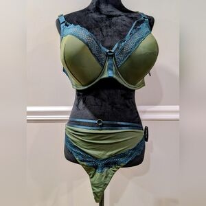 ❤️ 4/$60 Adore Me Green with Teal Lace Bra Set (NWT) ❤️4 for $60❤️